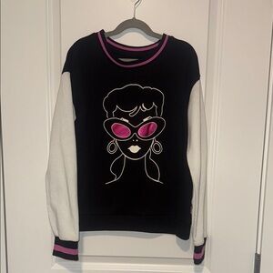 Barbie Black and White Sweatshirt with Pink Accents
